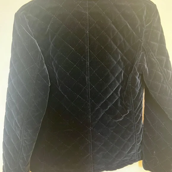 Midnight Blue Ralph Lauren Quilted Velvet Jacket - Picture 3 of 4
